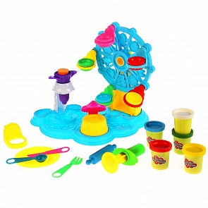 Набор теста для лепки - Веселая карусель, карусель, 5 цветов теста по 50 грамм, аксессуары (MultiArt, B1591633-PD (24))